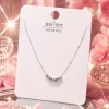 Muqi Silver Jewelry S925 sterling silver fine chain Silver necklace, geometric cut arc-shaped pendant, white card packaging Specification image